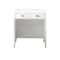 James Martin Vanities Addison 30in Countertop Unit, Glossy White w/ 3 CM White Zeus Quartz Top E444-CU30-GW-3WZ - alternate 1